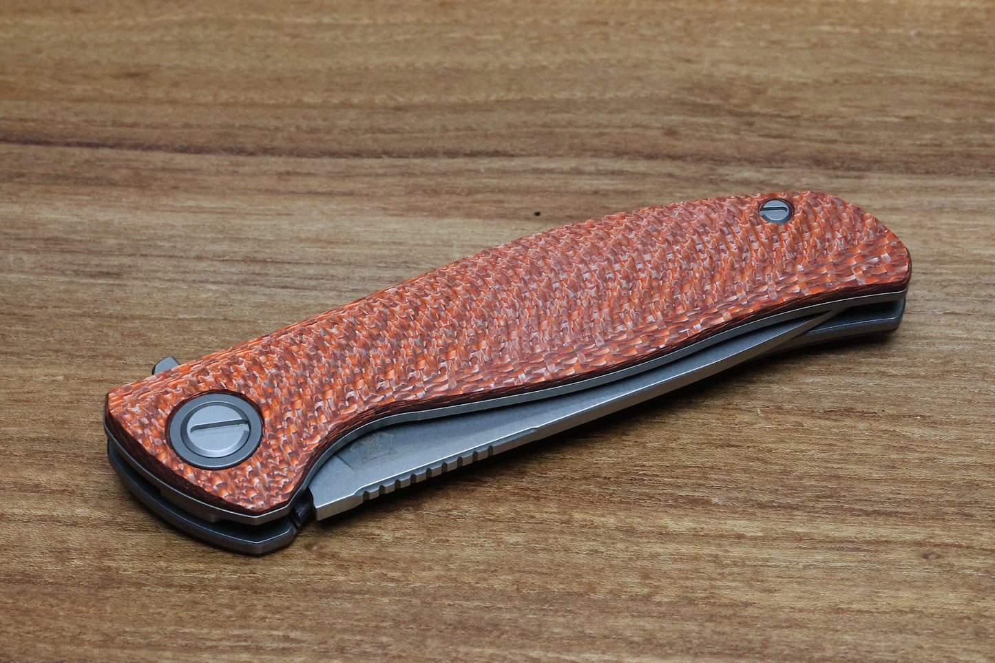 SHIROGOROV F3 - ELMAX BLADE - ORANGE ALUTEX HANDLE - MRBS