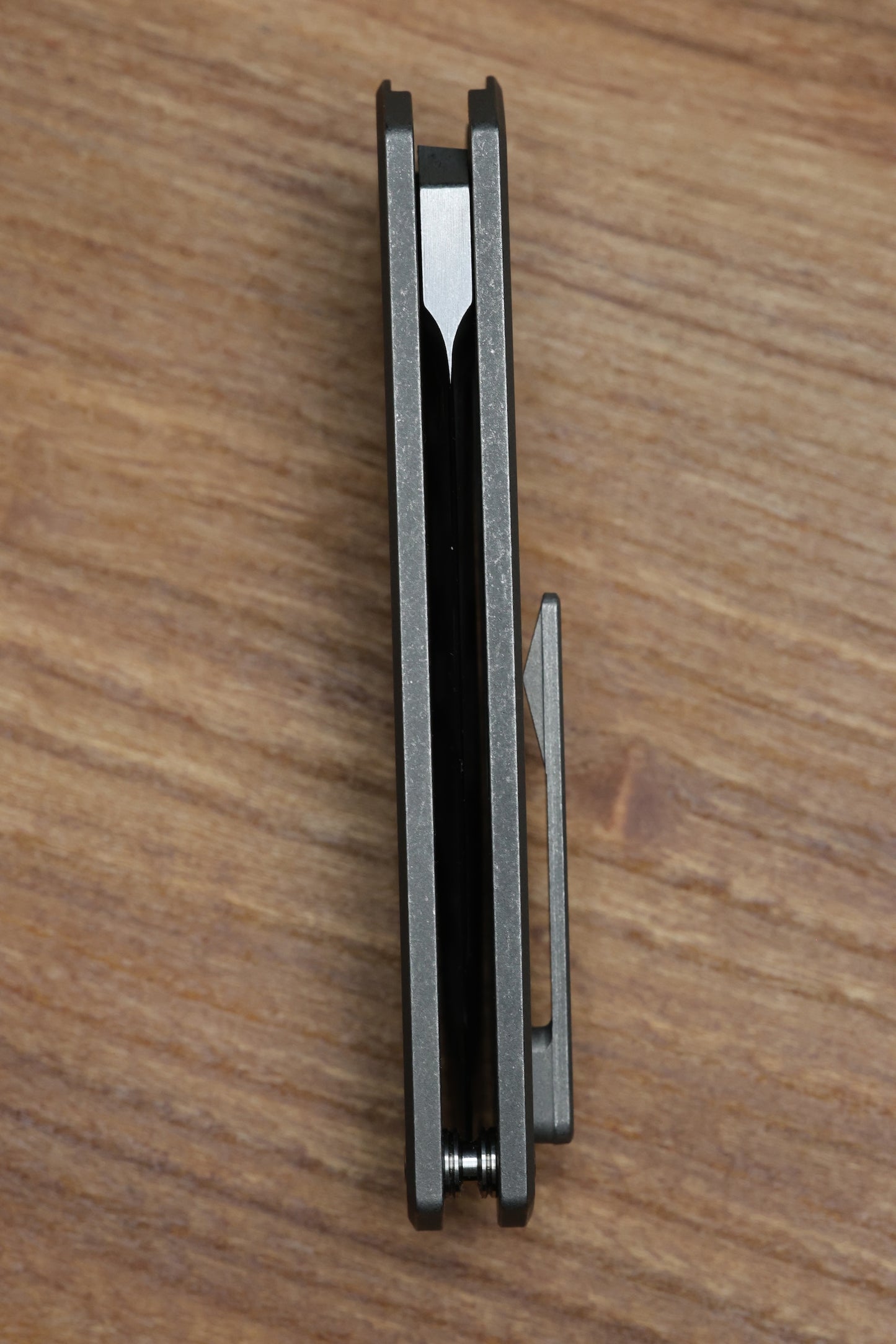 SHARKNIVCO M11-38 BLASTED STONEWASH TITANIUM HANDLE POLISHED STONEWASH RWL34 BLADE