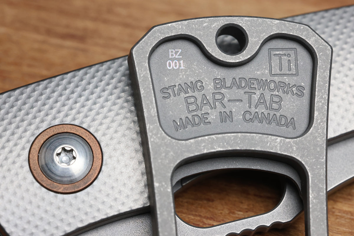 STANG BLADEWORKS BAR TAB FRAG PATTERN TITANIUM