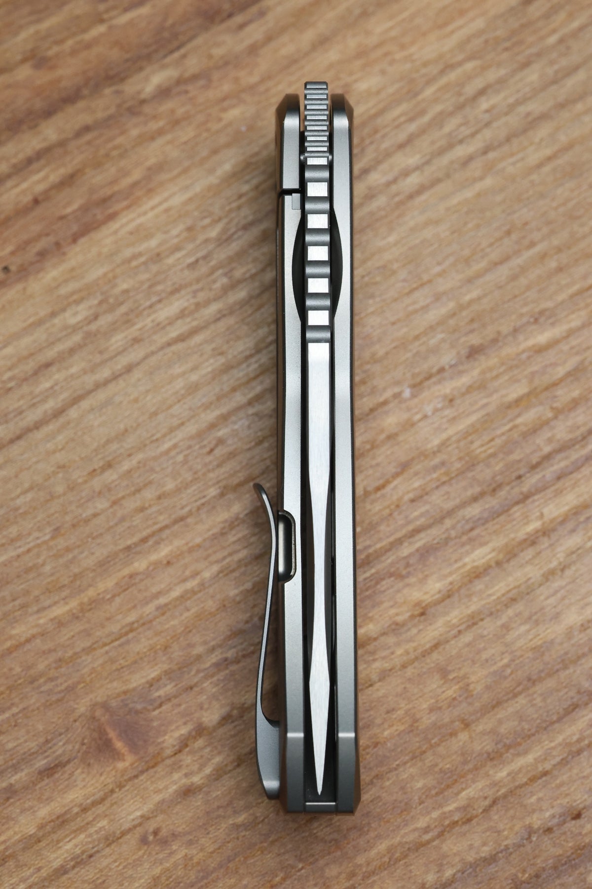 BERGBLADES MINI ALPHA FRAME LOCK LIGHT BEADBLAST TITANIUM S90V BELT SATIN