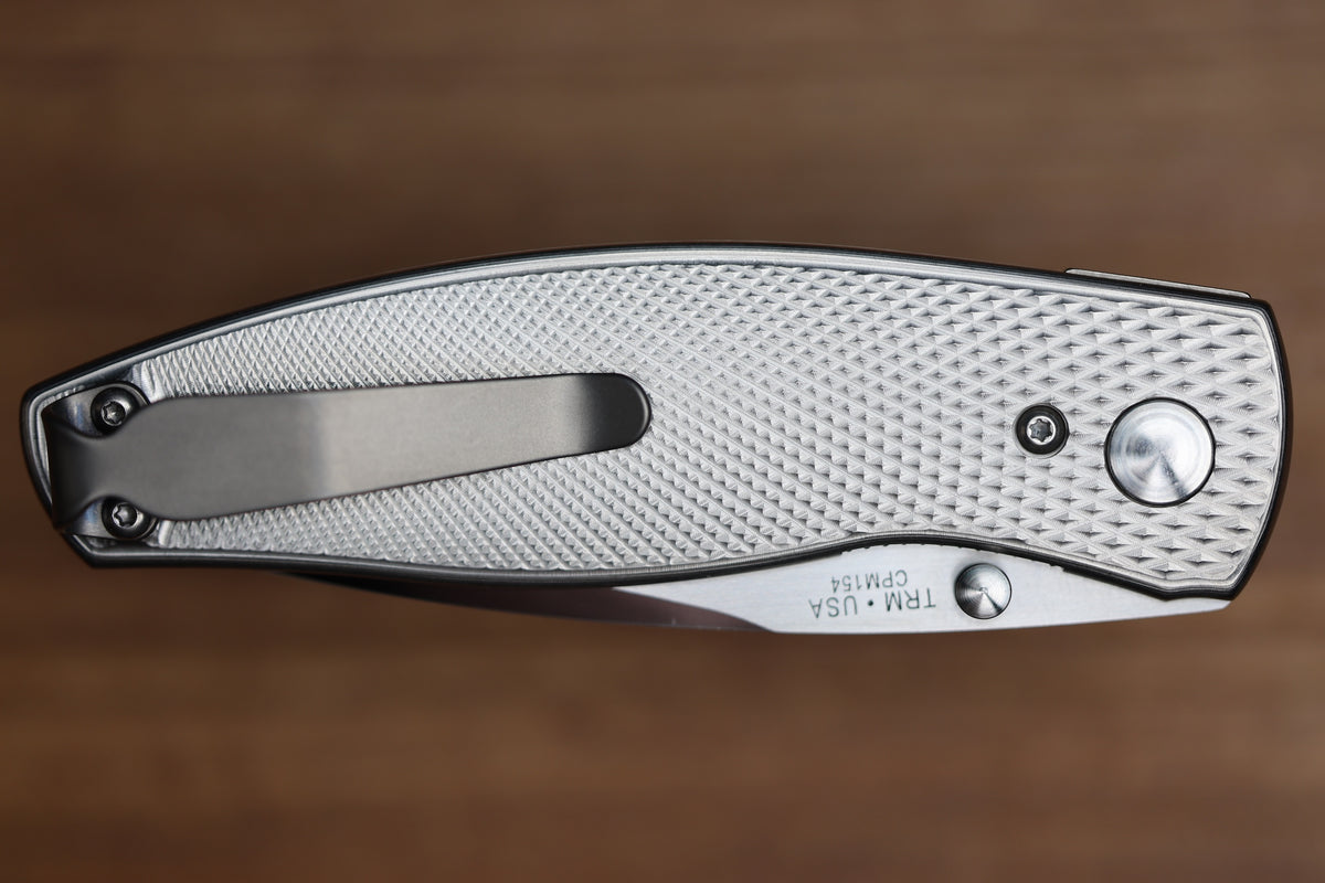 THREE RIVERS MANUFACTURING NEUTRON 2 MIKE IRIE COMPOUND MIRROR GRIND LIZARD SKIN TITANIUM 3" CPM 154