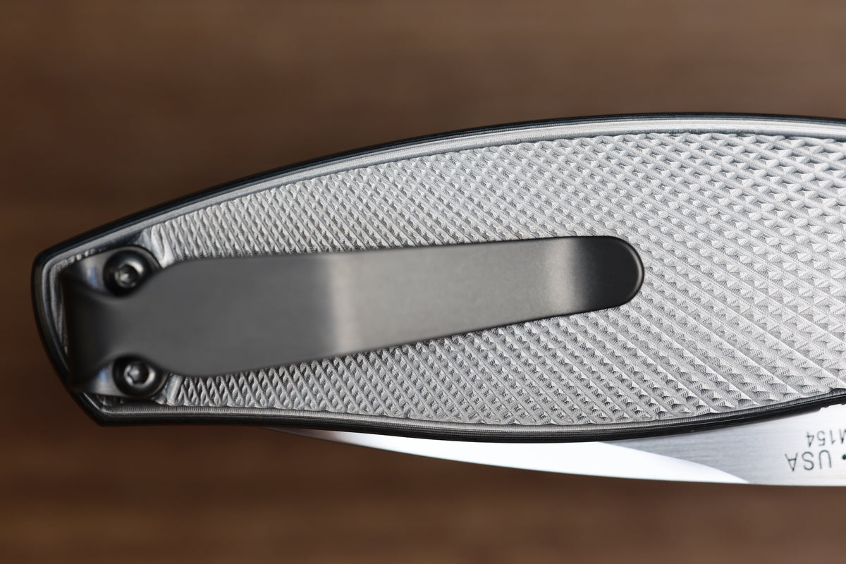THREE RIVERS MANUFACTURING NEUTRON 2 MIKE IRIE COMPOUND MIRROR GRIND LIZARD SKIN TITANIUM 3" CPM 154