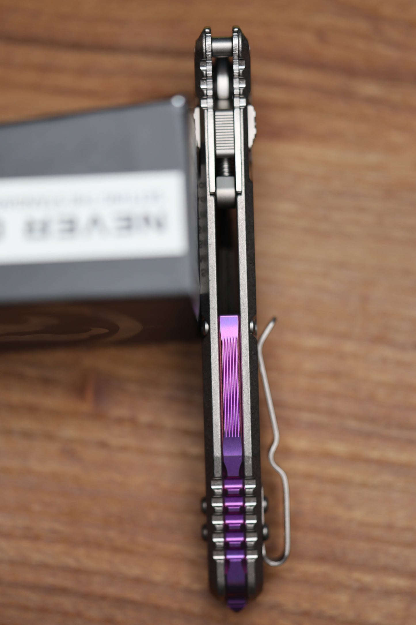MICROTECH MARFIONE SELECT SOCOM RAM-LOK SPEAR POINT STONEWASH FRAG TITANIUM W/ PURPLE TI ACCENT 160RL-10FRSMS4