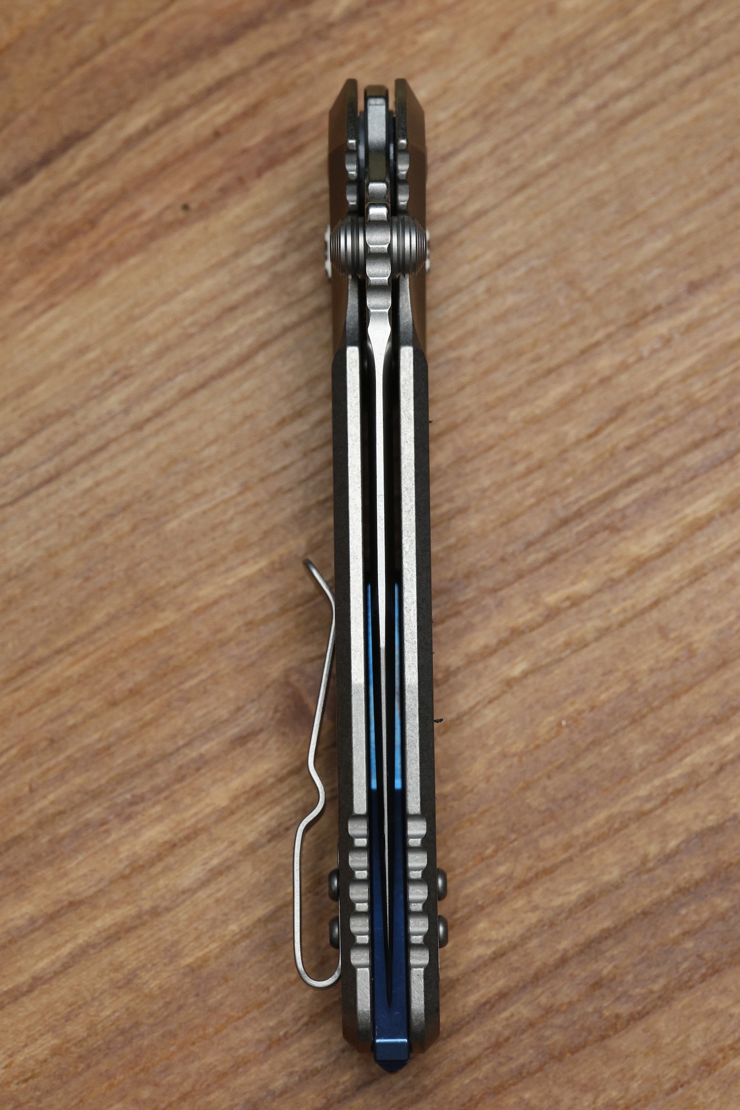 MICROTECH MARFIONE SELECT SOCOM RAM-LOK SPEAR POINT STONEWASH TITANIUM TEXTURED INLAY W/ BLUE TI ACCENT 160RL-10SMS3