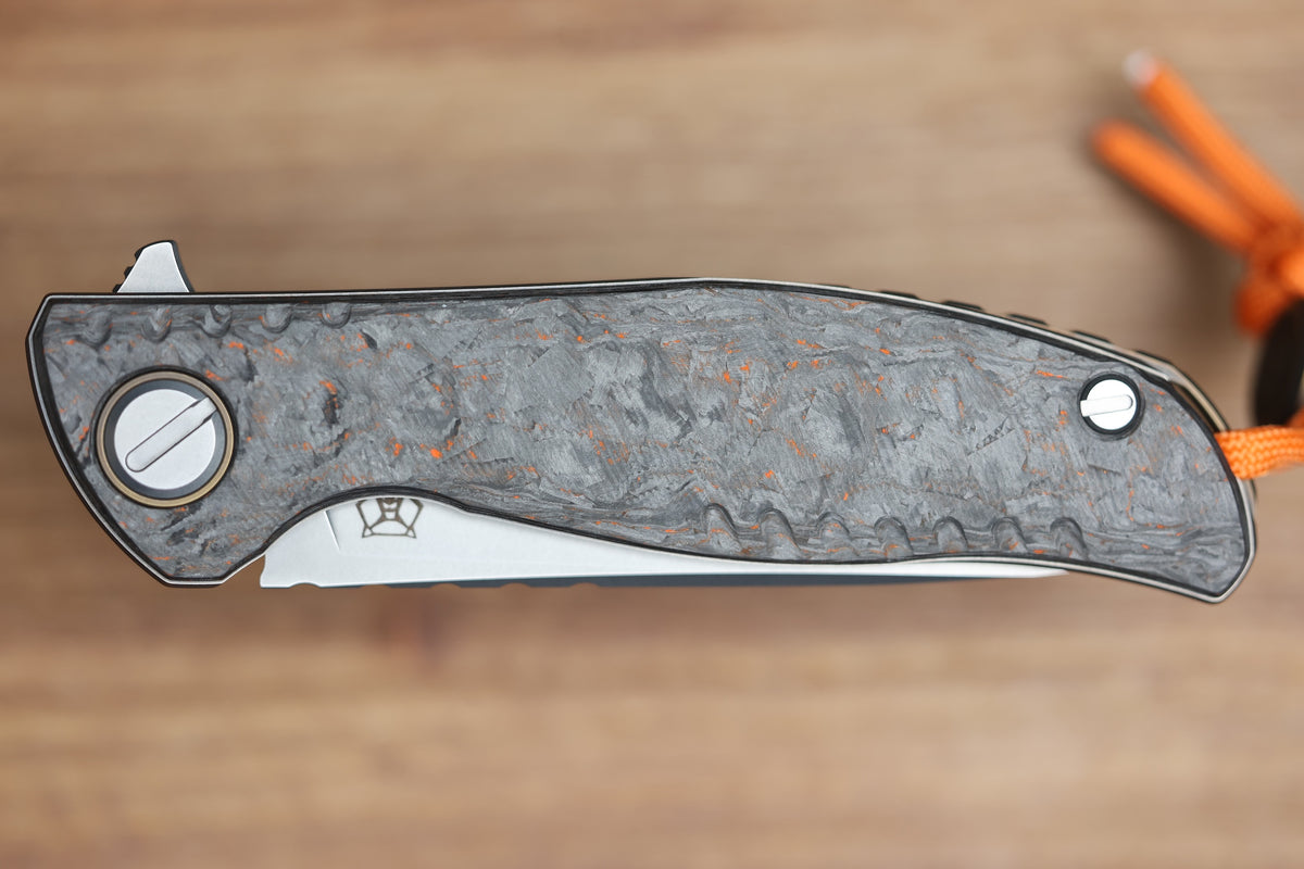 SHIROGOROV F3 - HALLOWEEN SPECIAL EDITION - M390 BLADE - HALLOWEEN TECHNOCARBO HANDLE - MRBS