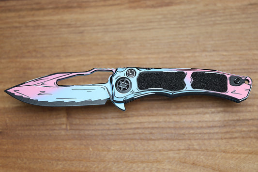 HERETIC KNIVES WRAITH V4 MANUAL COTTON CANDY CEL SHADE W/ MAGNACUT H001-CS-CC