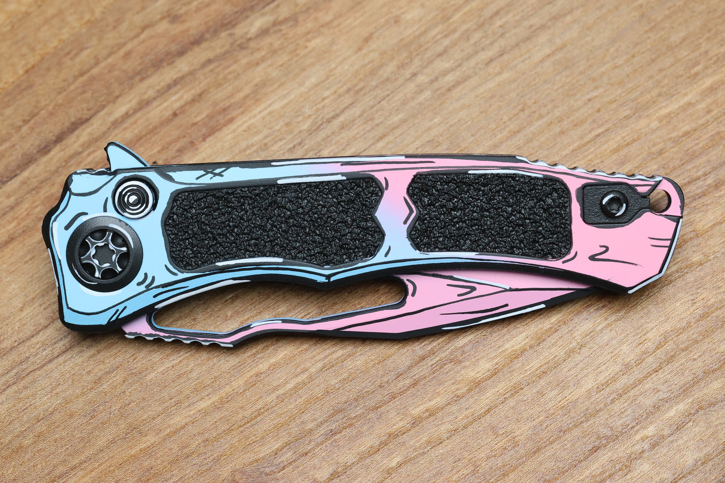 HERETIC KNIVES WRAITH V4 MANUAL COTTON CANDY CEL SHADE W/ MAGNACUT H001-CS-CC