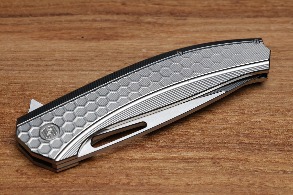 HOG HOUSE KNIVES VELI - TITANIUM HANDLE W/ HONEYCOMB FADE MILLING - RWL-34 BLADE