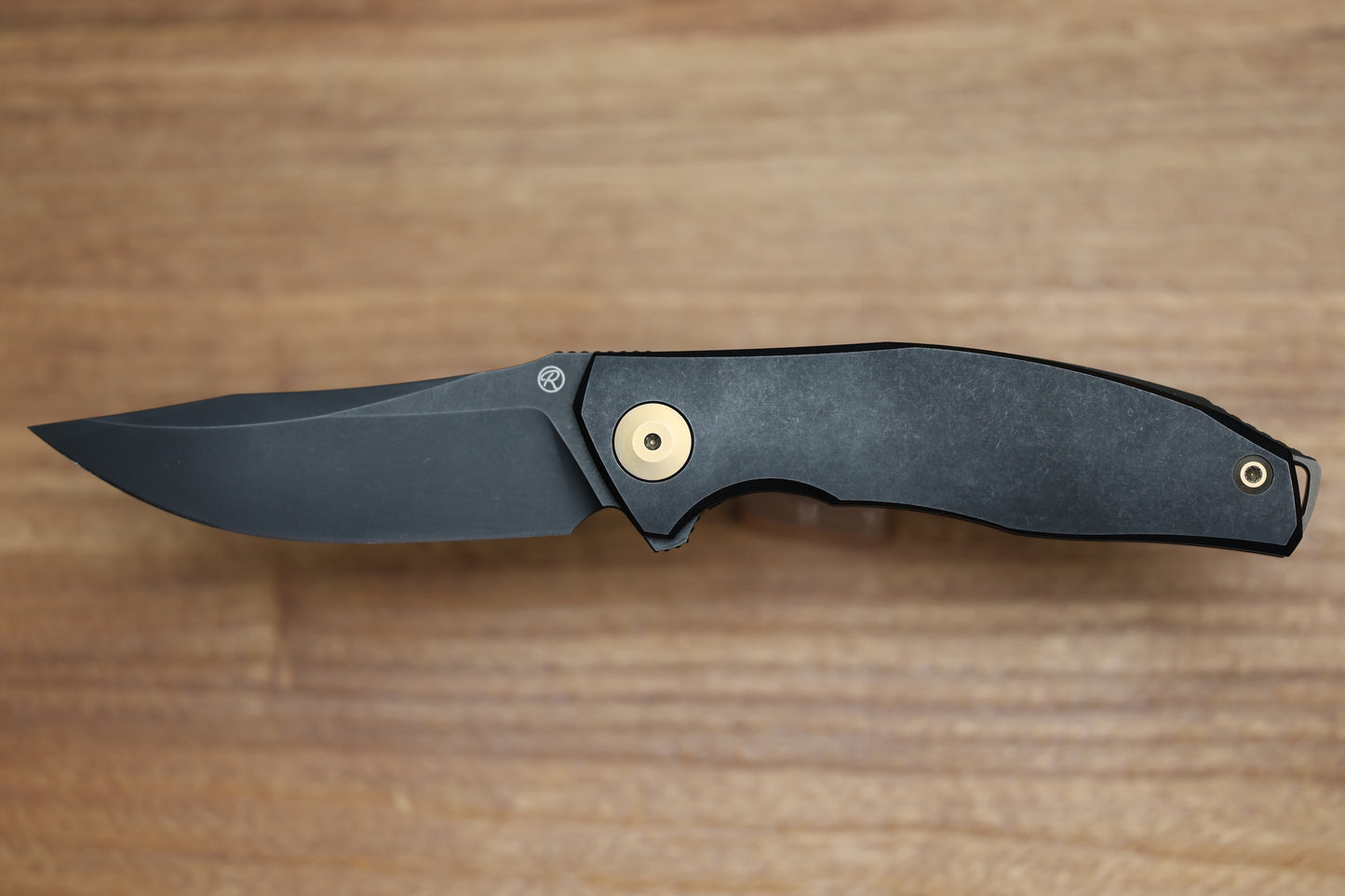 RECONNAISSANCE ADZIN FLIPPER – PVD M390 BLADE – PVD TITANIUM HANDLE W/ BRONZE ACCENTS