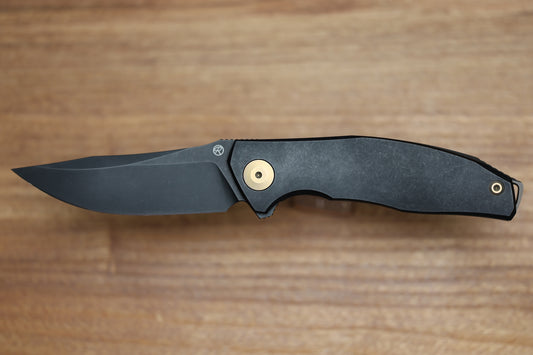 RECONNAISSANCE ADZIN FLIPPER – PVD M390 BLADE – PVD TITANIUM HANDLE W/ BRONZE ACCENTS