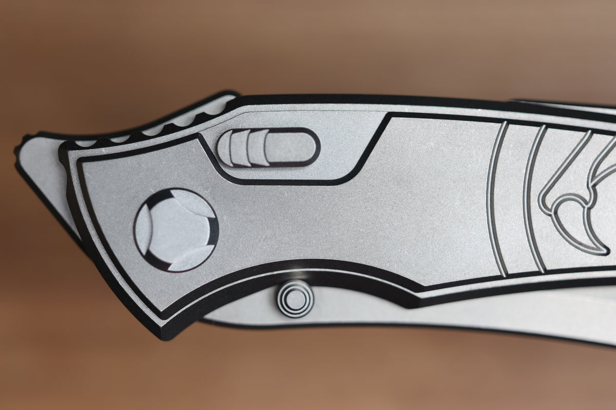 HAWK KNIFE DESIGNS TALON BRIGHTWASHED TITANIUM HANDLE SCALES M390 BLADE