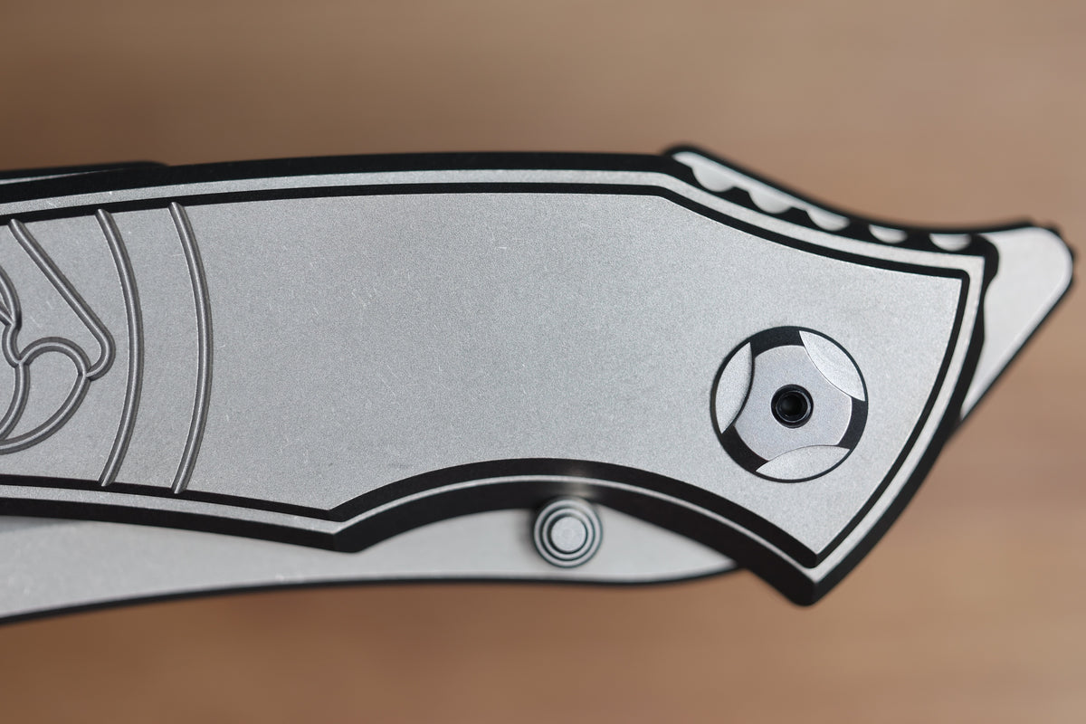 HAWK KNIFE DESIGNS TALON BRIGHTWASHED TITANIUM HANDLE SCALES M390 BLADE