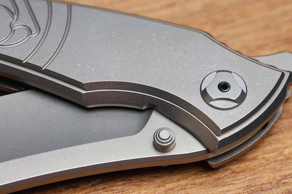 HAWK KNIFE DESIGNS TALON BRIGHTWASHED TITANIUM HANDLE SCALES M390 BLADE