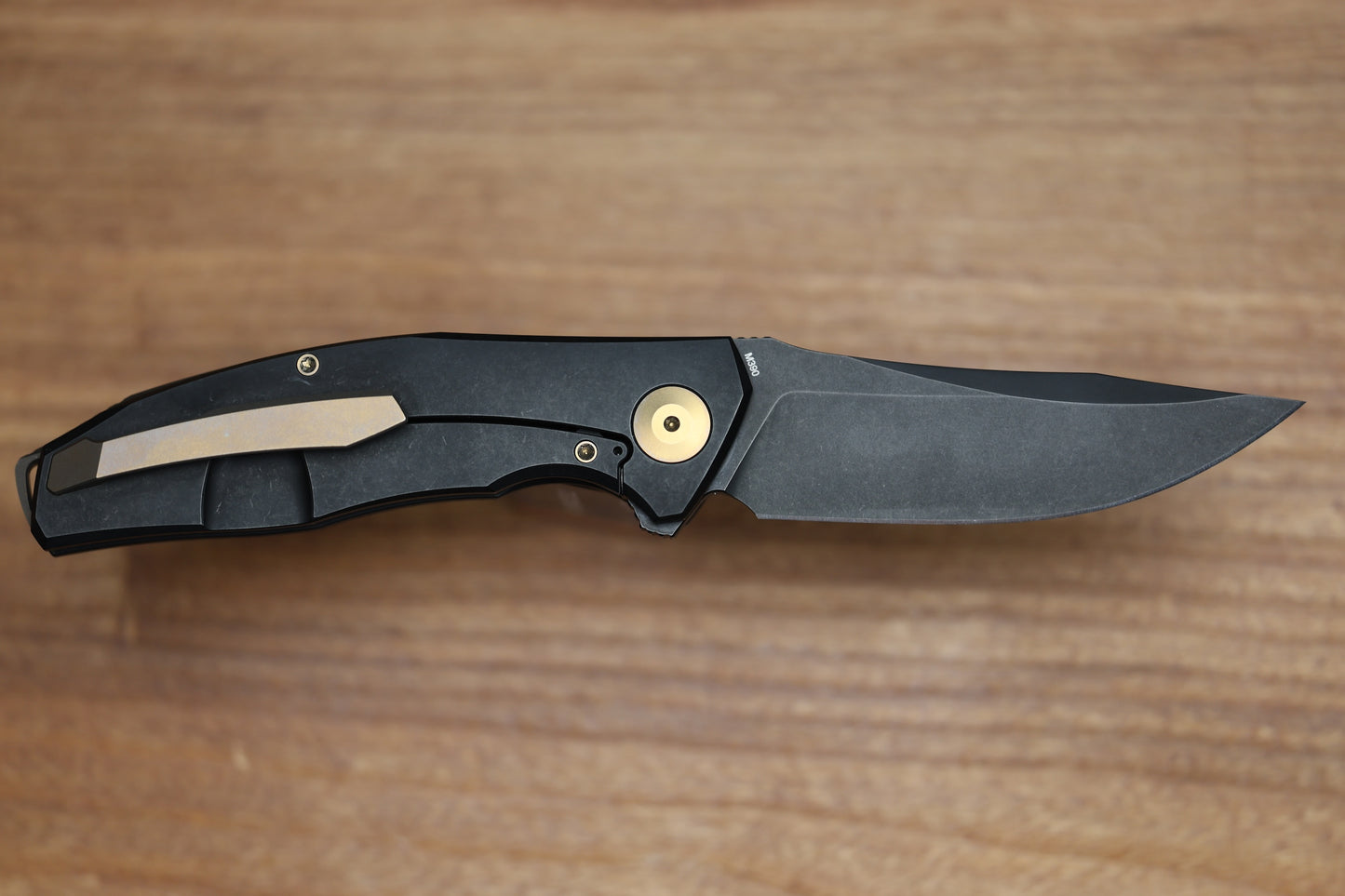 RECONNAISSANCE ADZIN FLIPPER – PVD M390 BLADE – PVD TITANIUM HANDLE W/ BRONZE ACCENTS
