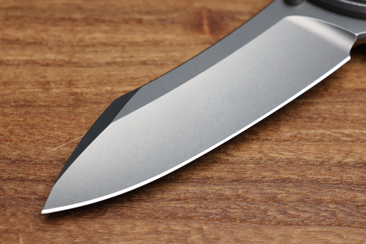 HAWK KNIFE DESIGNS TALON BRIGHTWASHED TITANIUM HANDLE SCALES M390 BLADE