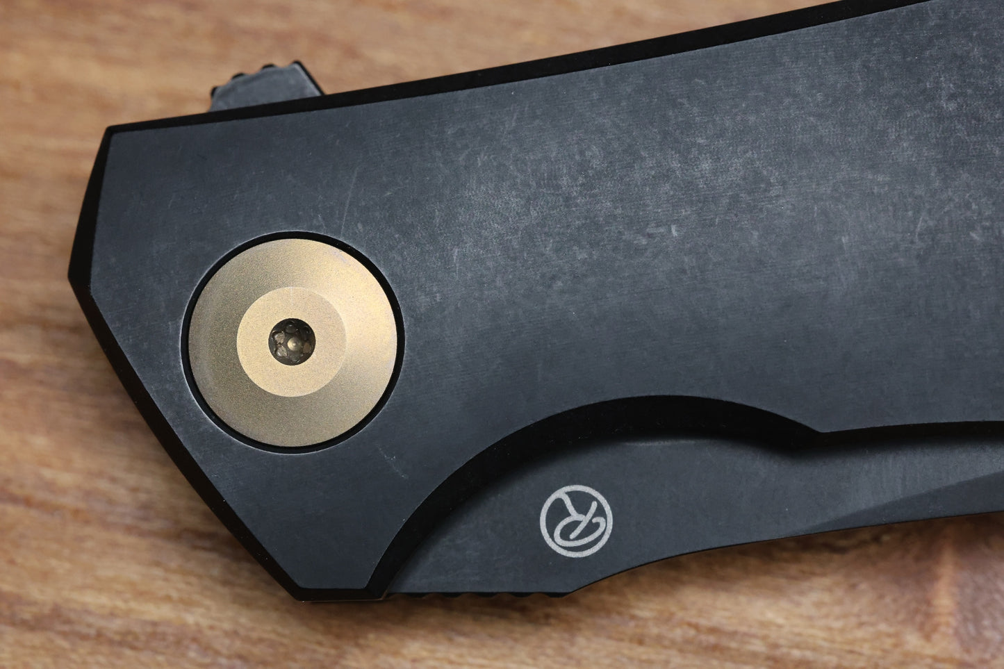 RECONNAISSANCE ADZIN FLIPPER – PVD M390 BLADE – PVD TITANIUM HANDLE W/ BRONZE ACCENTS