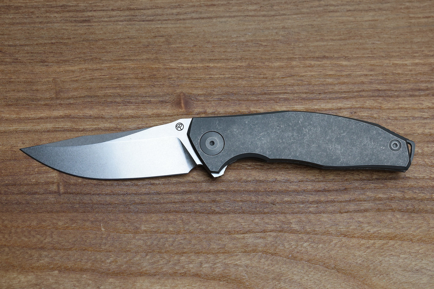 RECONNAISSANCE ADZIN FLIPPER – STONEWASH M390 BLADE – STONEWASH TITANIUM HANDLE