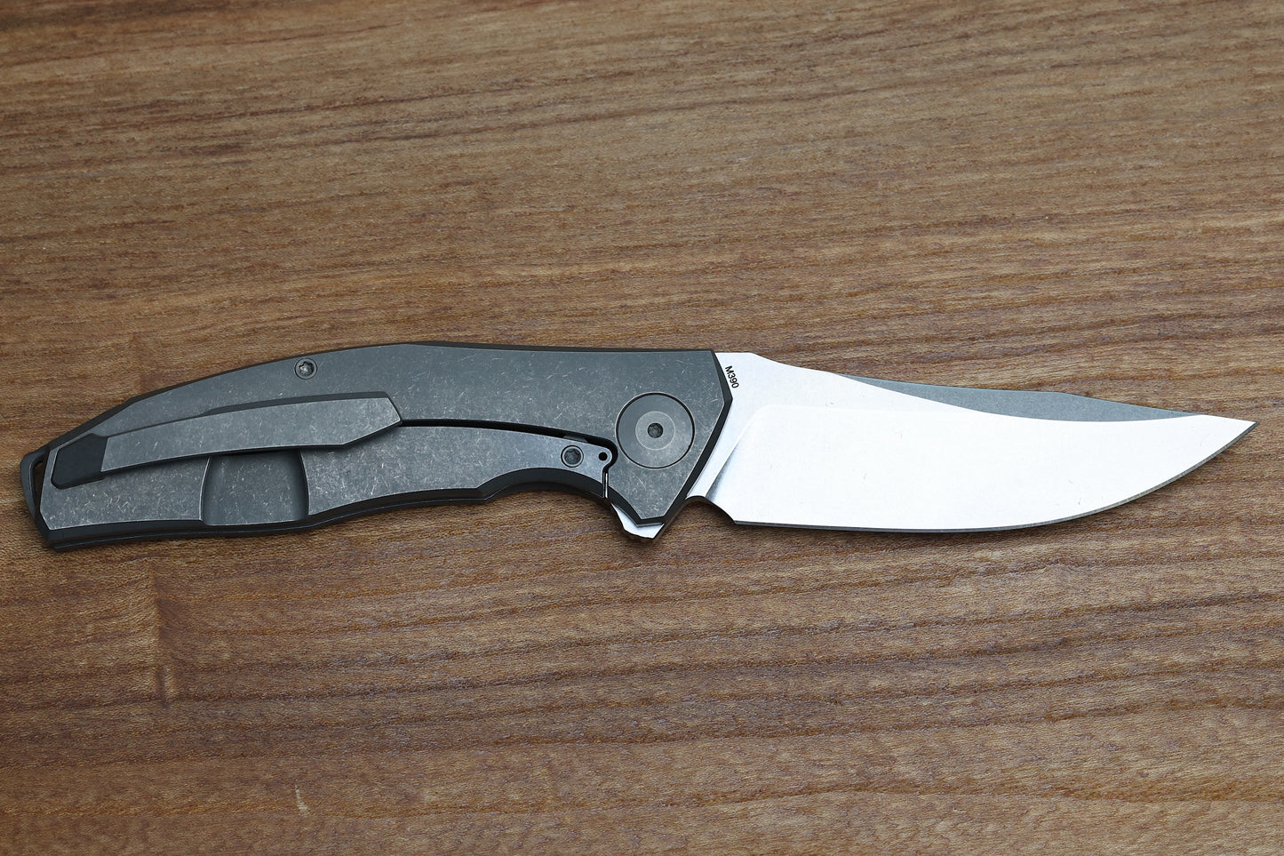 RECONNAISSANCE ADZIN FLIPPER – STONEWASH M390 BLADE – STONEWASH TITANIUM HANDLE