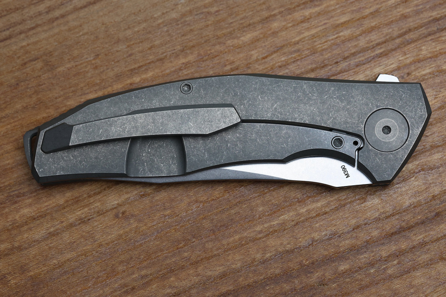 RECONNAISSANCE ADZIN FLIPPER – STONEWASH M390 BLADE – STONEWASH TITANIUM HANDLE