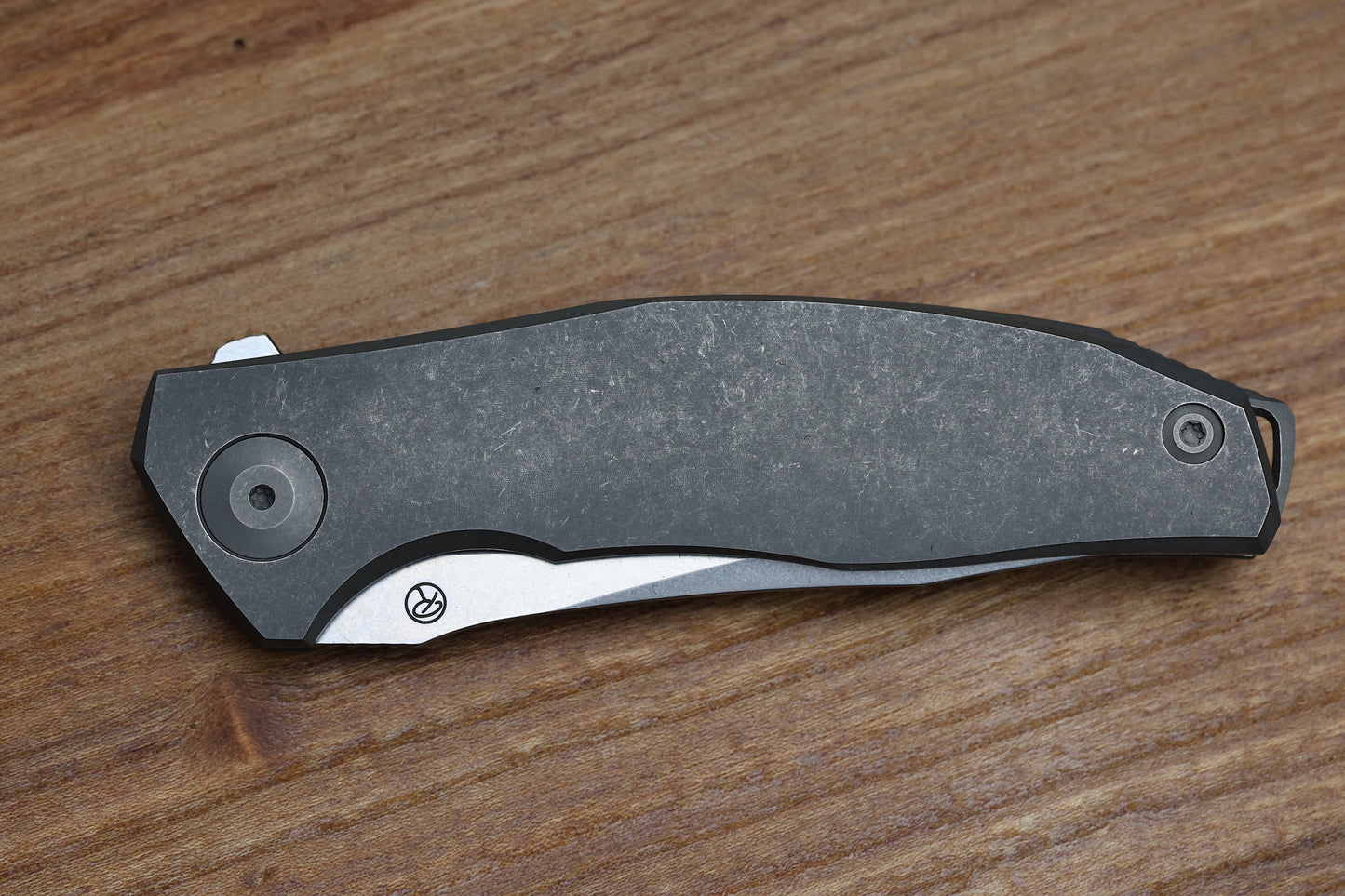 RECONNAISSANCE ADZIN FLIPPER – STONEWASH M390 BLADE – STONEWASH TITANIUM HANDLE