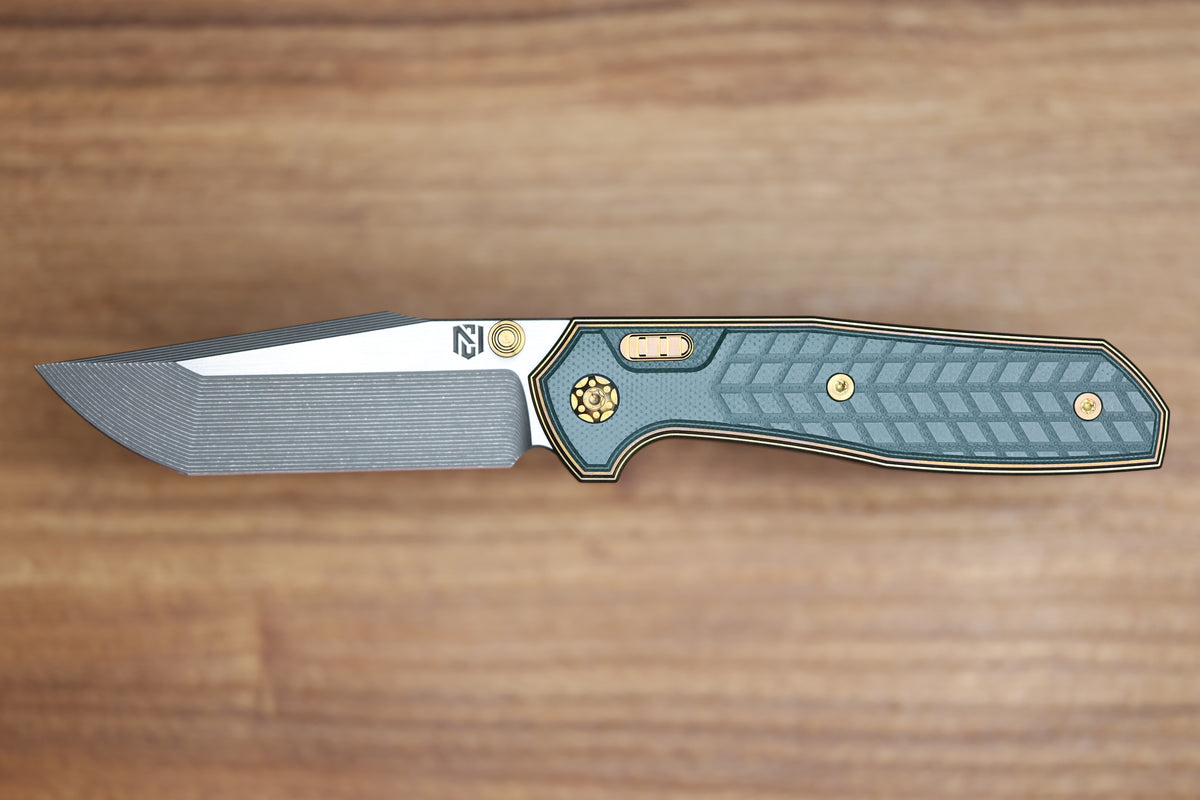 NCC KNIVES RAGNAROK HAWK V4 BRONZE CRACKED ICE FORREST GREEN G10 INLAY HARPOON TANTO S45VN BLADE