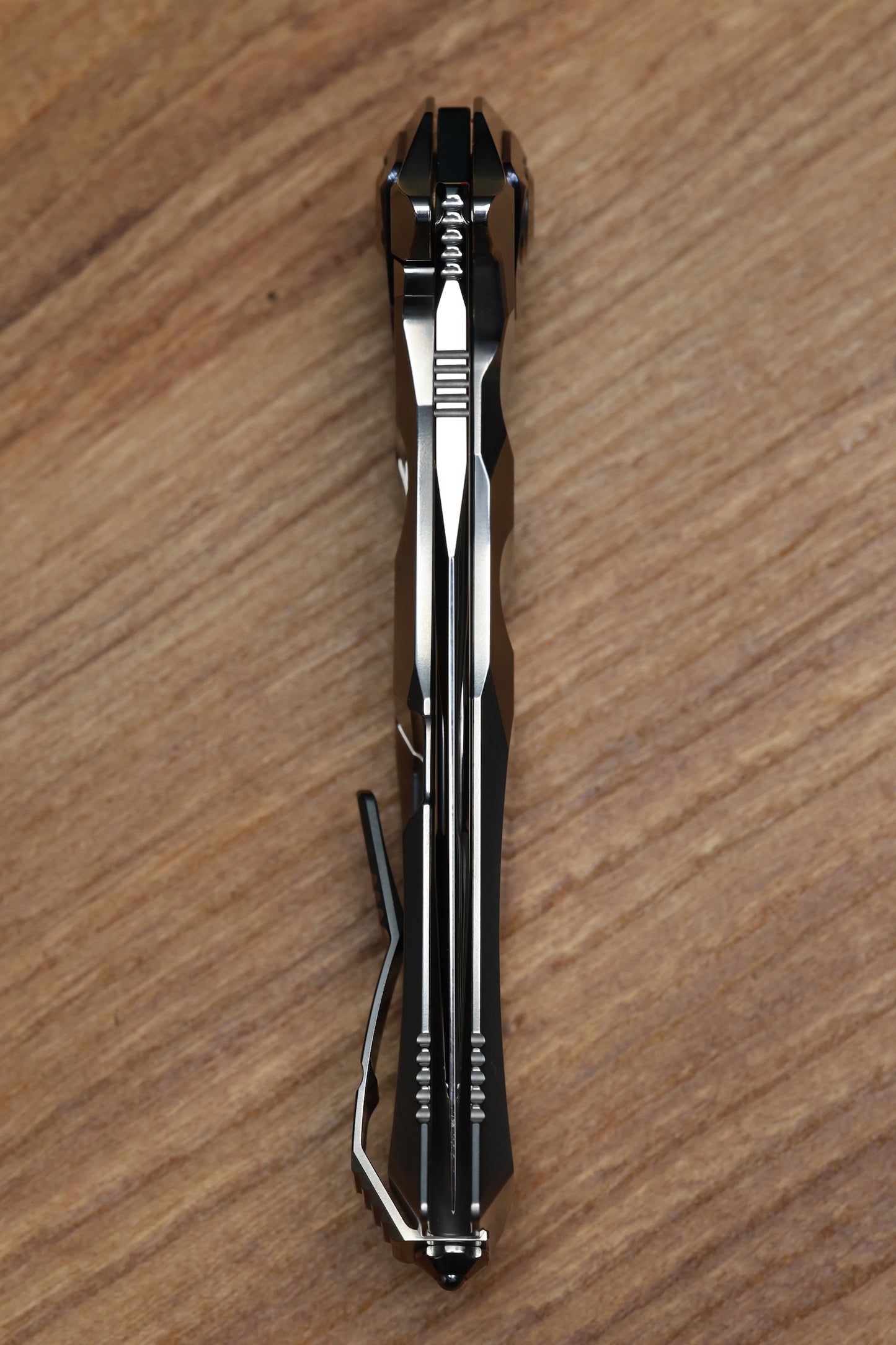 CUSTOM KNIFE FACTORY & ANTHONY MARFIONE COLLABORATION RATAX W/ POLISHED TITANIUM INTEGRAL HANDLE & MIRROR POLISHED M398