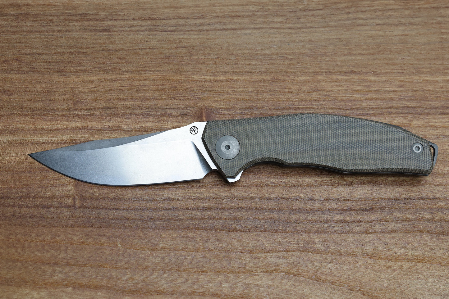 RECONNAISSANCE ADZIN FLIPPER – STONEWASH M390 BLADE – GREEN MICARTA-TITANIUM HANDLE