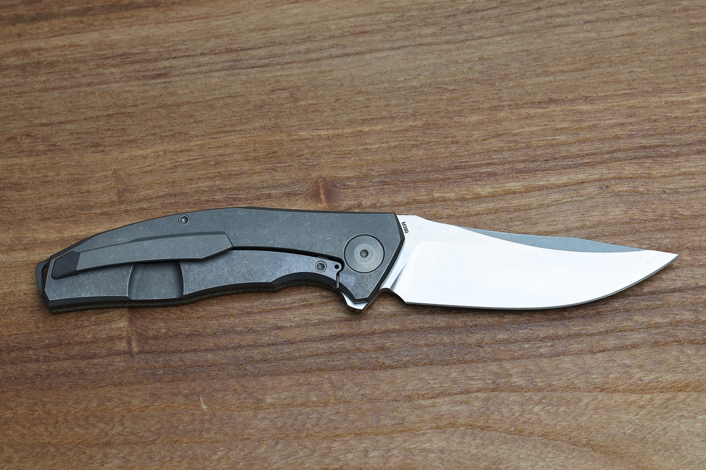 RECONNAISSANCE ADZIN FLIPPER – STONEWASH M390 BLADE – GREEN MICARTA-TITANIUM HANDLE