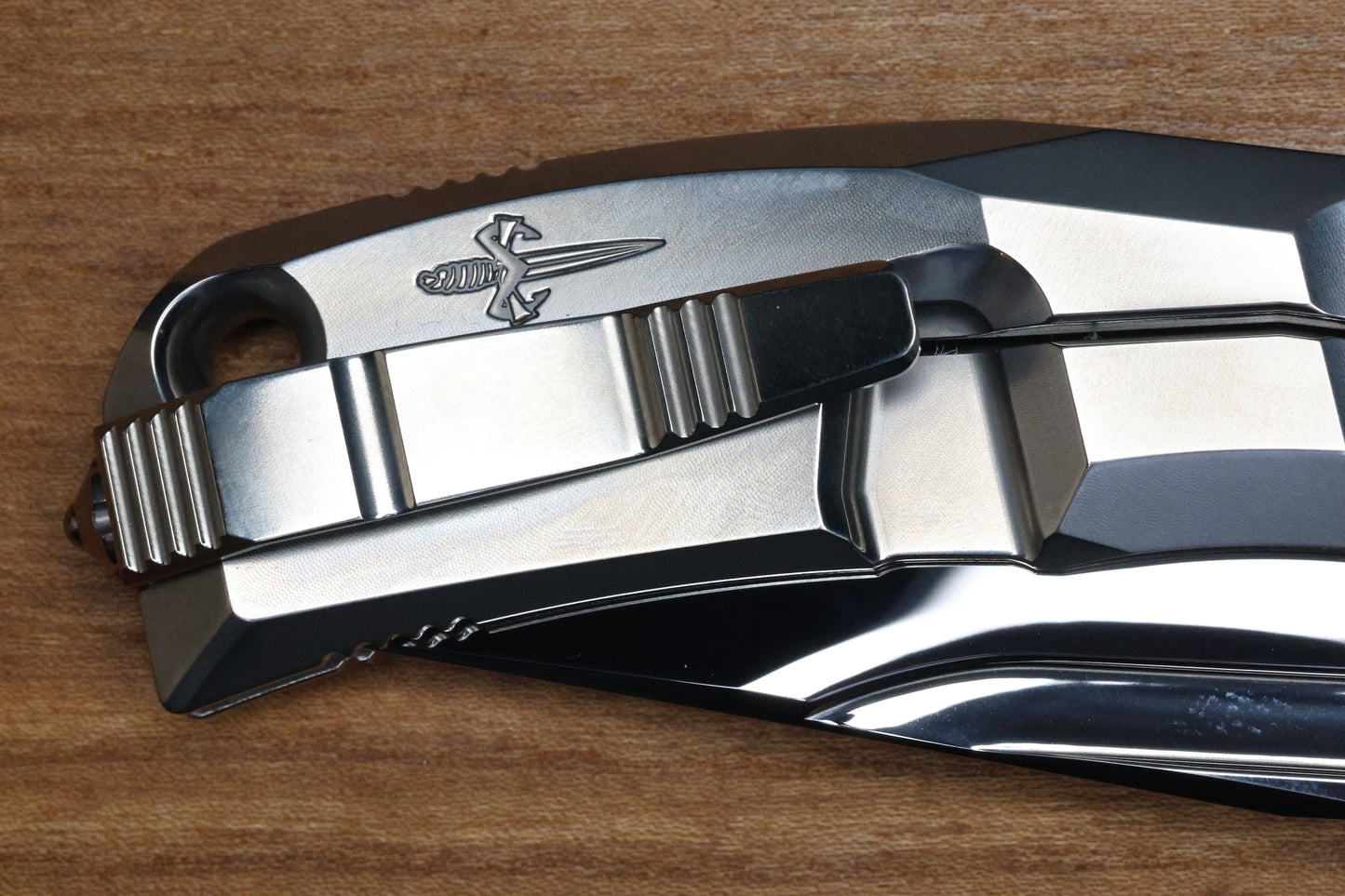 CUSTOM KNIFE FACTORY & ANTHONY MARFIONE COLLABORATION RATAX W/ POLISHED TITANIUM INTEGRAL HANDLE & MIRROR POLISHED M398