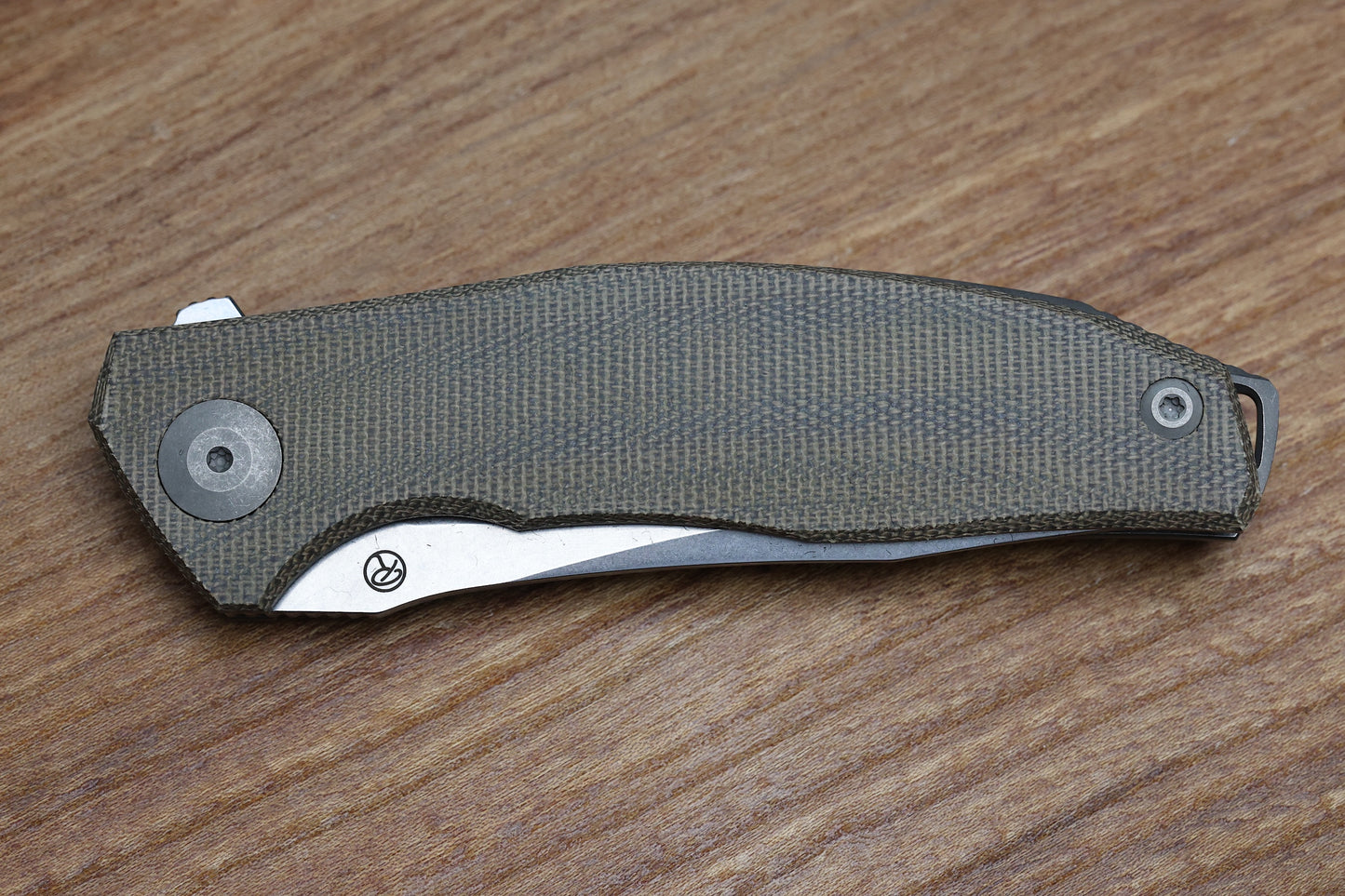 RECONNAISSANCE ADZIN FLIPPER – STONEWASH M390 BLADE – GREEN MICARTA-TITANIUM HANDLE