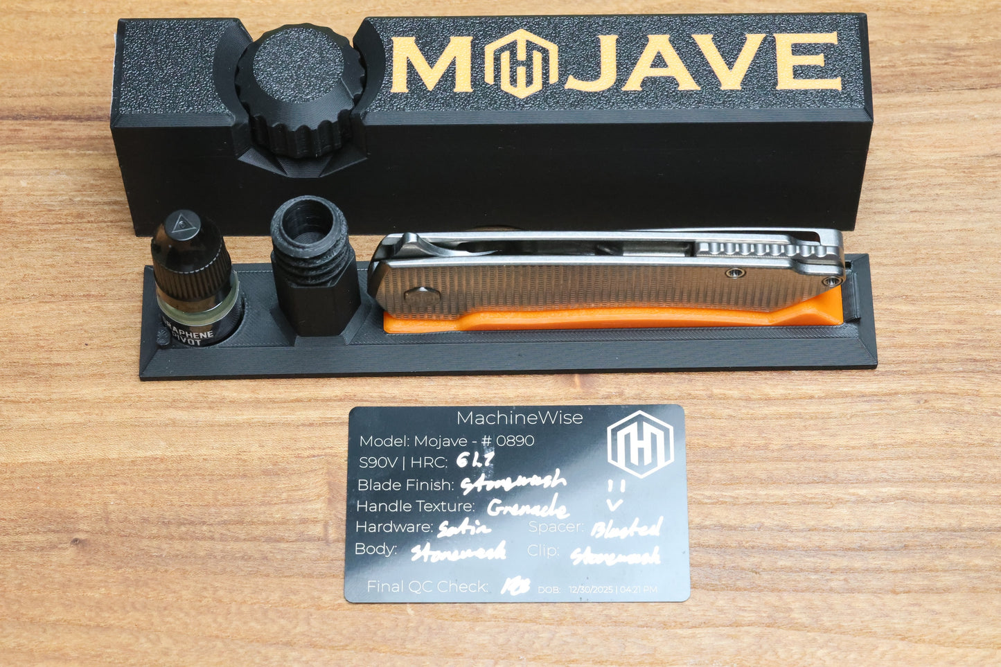 MACHINWISE MOJAVE #890 GRENADE TEXTURE TITANIUM HANDLE AND S90V BLADE
