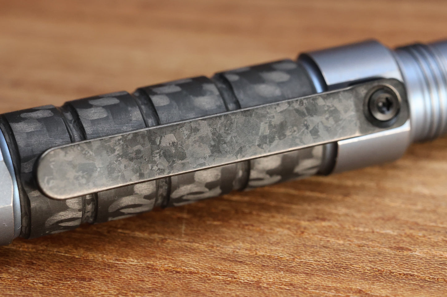 CUSTOM KNIFE FACTORY TOOL PEN BULAVVA-2 BLUE ANO TITANIUM W/ CARBON FIBER & WIHA BITS