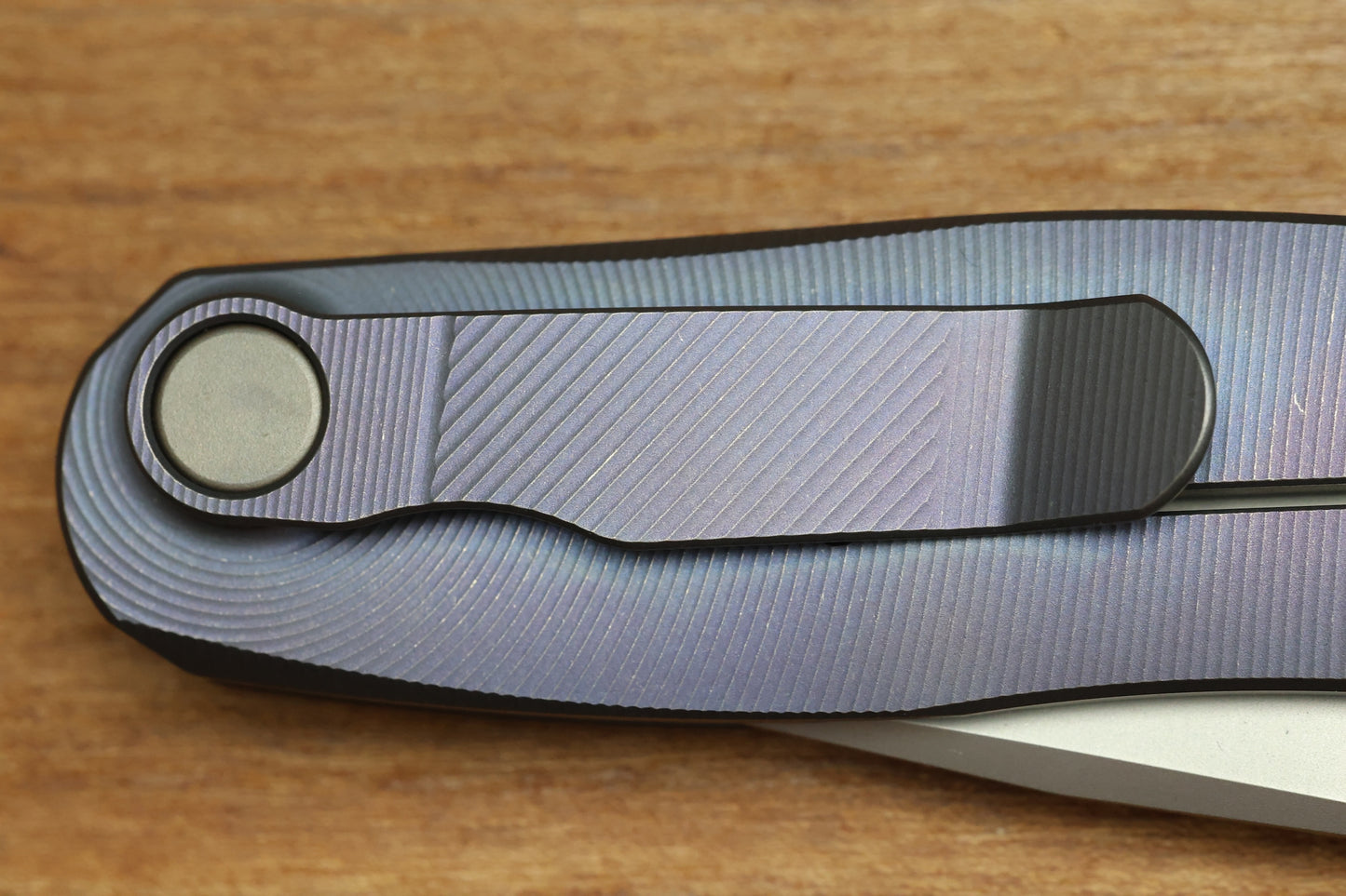 ULDANOV CUSTOM KNIVES R2 W/ MILLED TITANIUM BLURPLE HANDLES & MAGNACUT BLADE