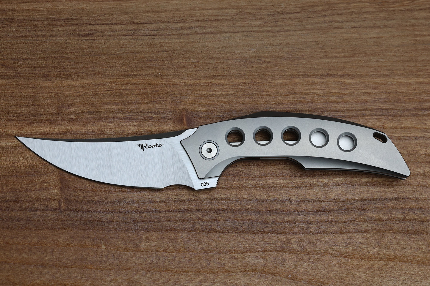 REATE KNIVES VELOCITY TASHI BHARUCHA BEAD BLAST TITANIUM HANDLES & ELMAX