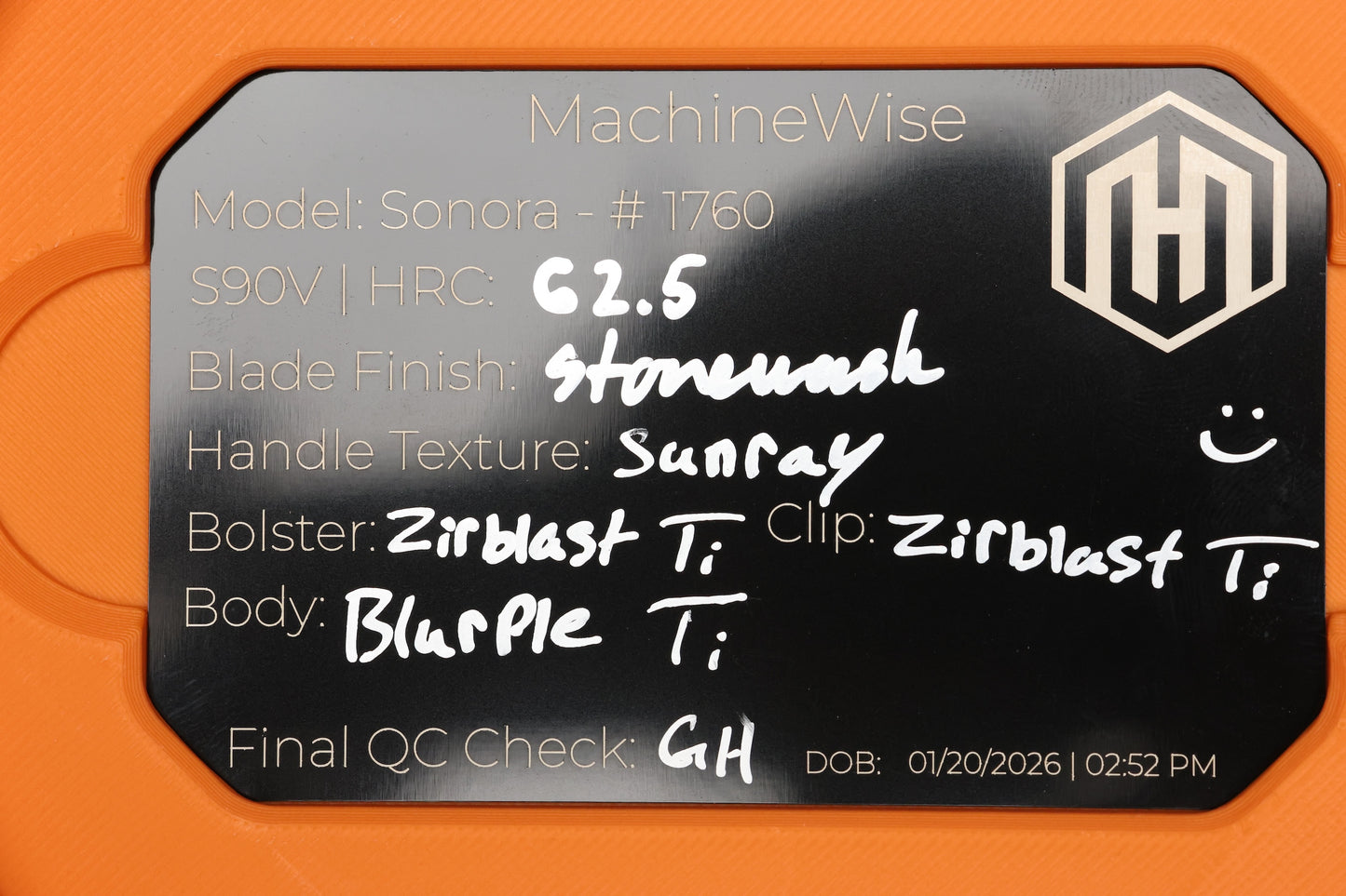 MACHINEWISE SONORA #1760 INTEGRAL S90V BLADE