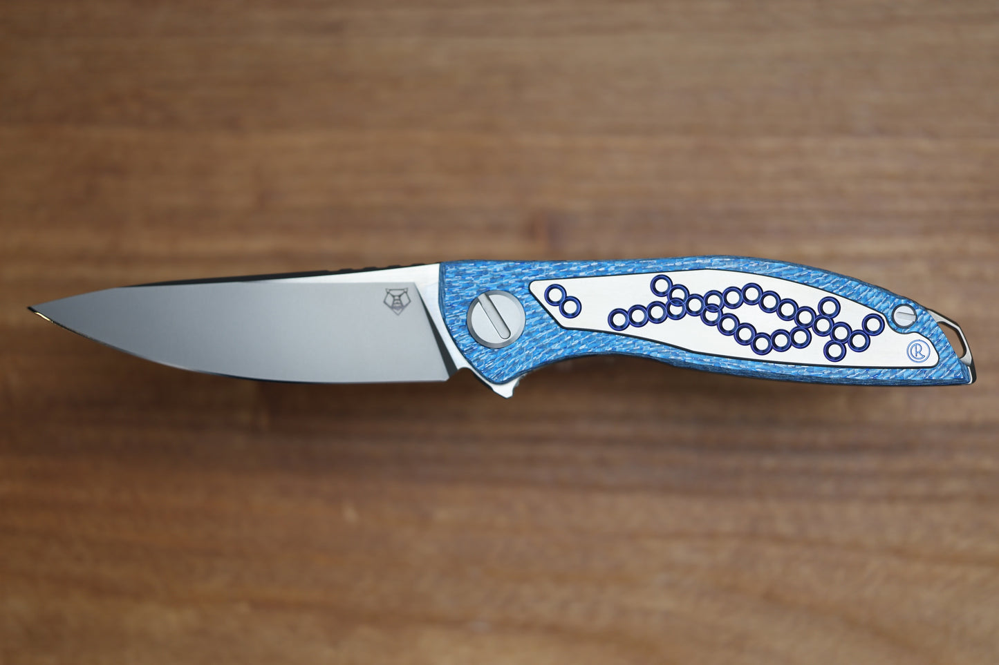 SHIROGOROV KNIVES AND CHRIS REEVE COLLABORATION HATION CGG - MAGNACUT BLADE - TITANIUM/BLUE ALUTEX HANDLE - MRBS
