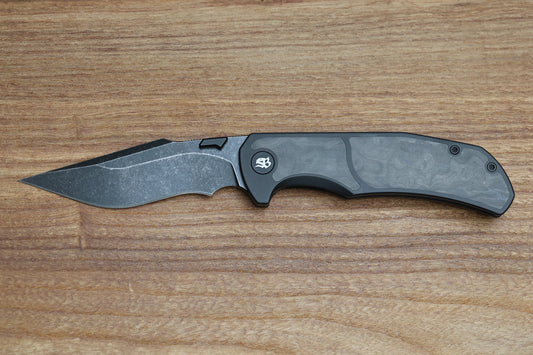 MECHFORCE HELLRAISER BLACK TI HANDLE W/ CARBON FIBER INLAYS & BLACKWASH VANAX SUPERCLEAN