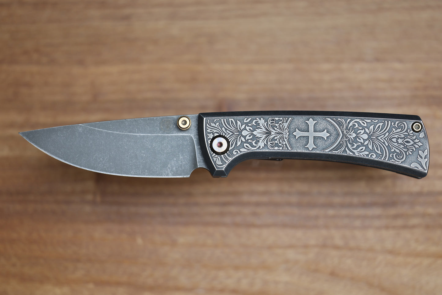 CHAVES KNIVES RCK9 CRUSADER TITANIUM 3.25" DROP POINT BATTLE FINISH
