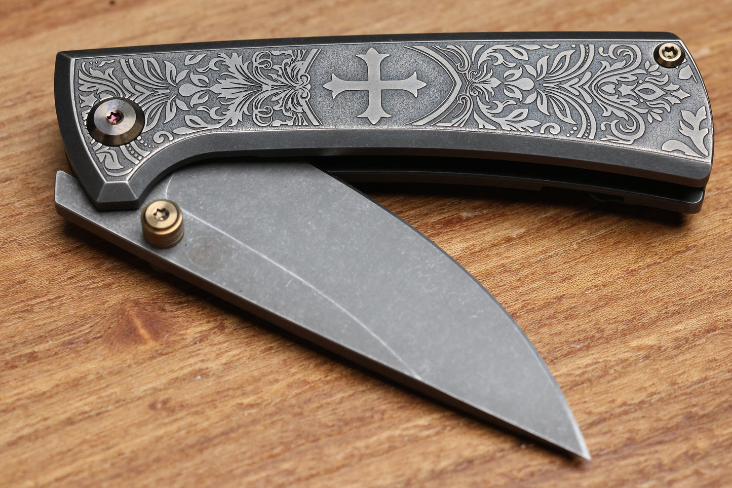CHAVES KNIVES RCK9 CRUSADER TITANIUM 3.25" DROP POINT BATTLE FINISH