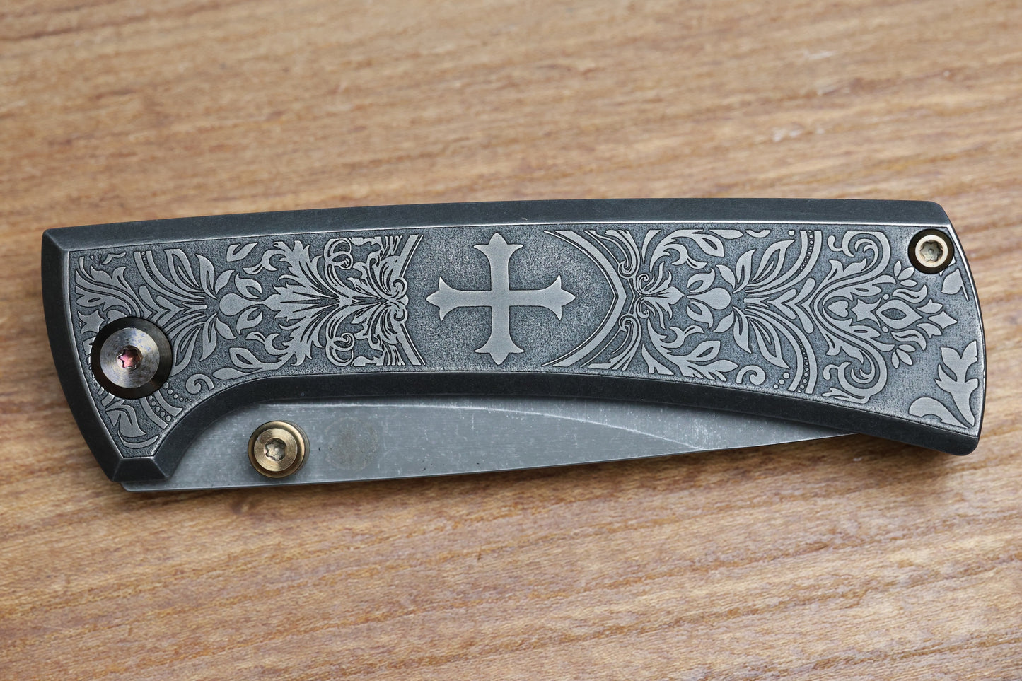 CHAVES KNIVES RCK9 CRUSADER TITANIUM 3.25" DROP POINT BATTLE FINISH