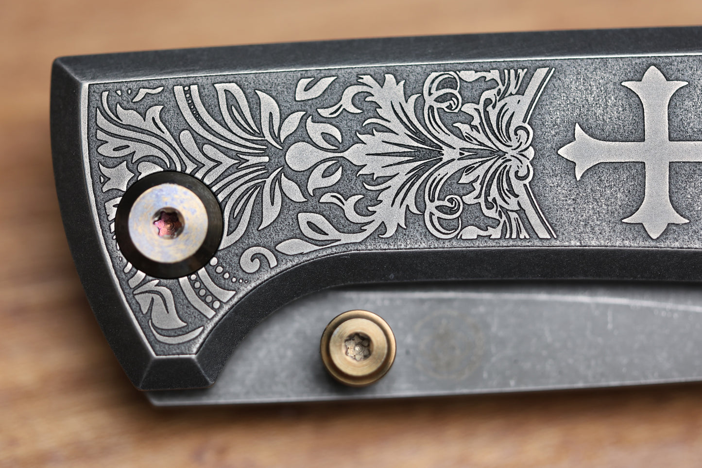 CHAVES KNIVES RCK9 CRUSADER TITANIUM 3.25" DROP POINT BATTLE FINISH