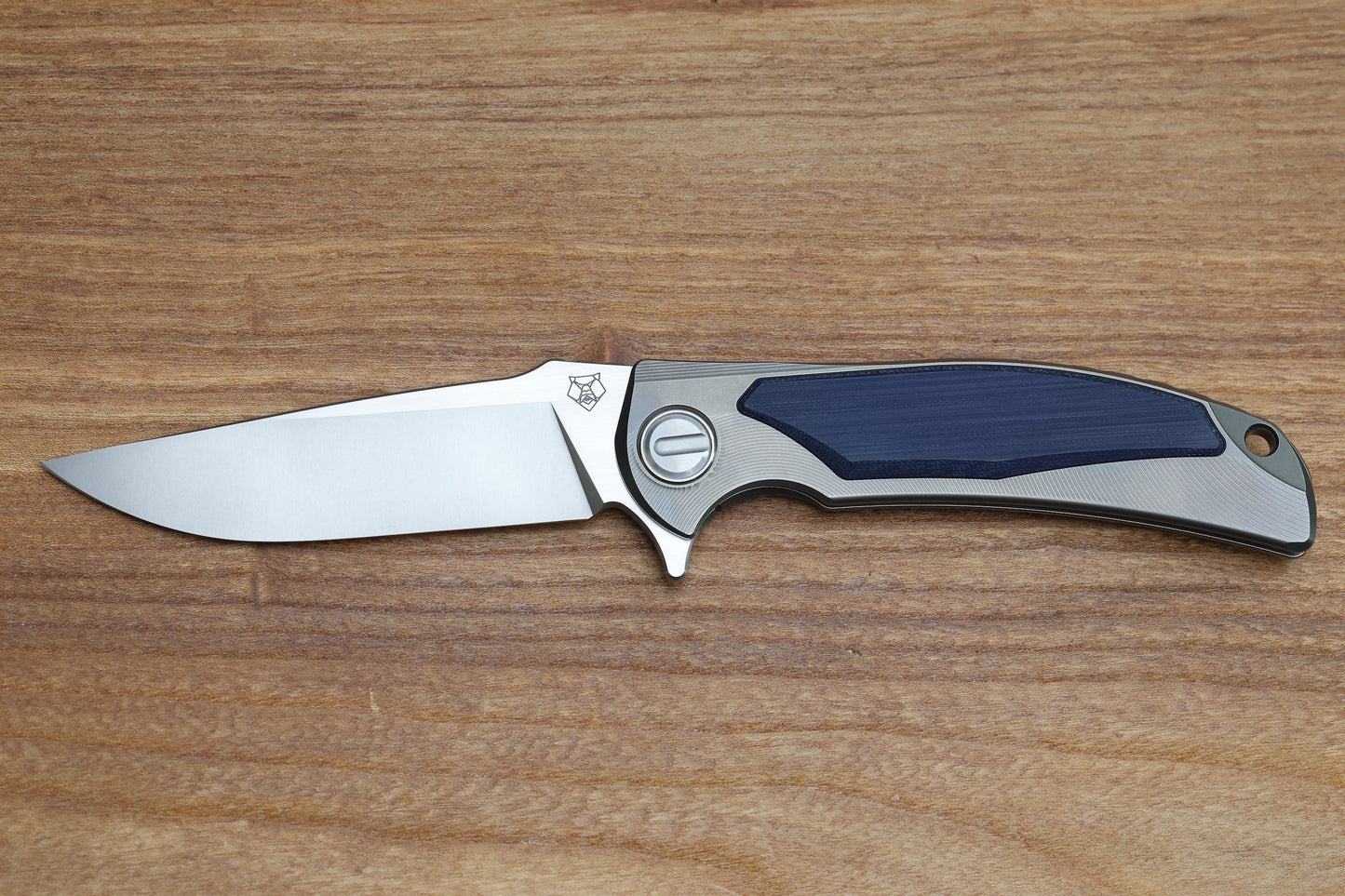 SHIROGOROV "LIMITED EDITION" RJ MARTIN DESIGN DENIM OVERKILL - S90V BLADE - TITANIUM HANDLE W/ JEANS MICARTA INLAYS - SRRBS