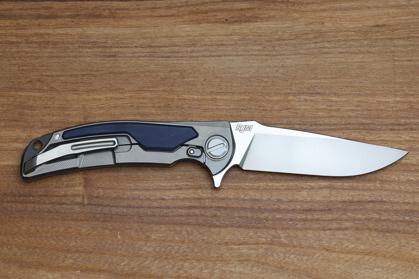 SHIROGOROV "LIMITED EDITION" RJ MARTIN DESIGN DENIM OVERKILL - S90V BLADE - TITANIUM HANDLE W/ JEANS MICARTA INLAYS - SRRBS