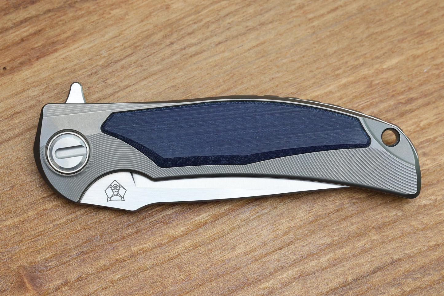 SHIROGOROV "LIMITED EDITION" RJ MARTIN DESIGN DENIM OVERKILL - S90V BLADE - TITANIUM HANDLE W/ JEANS MICARTA INLAYS - SRRBS