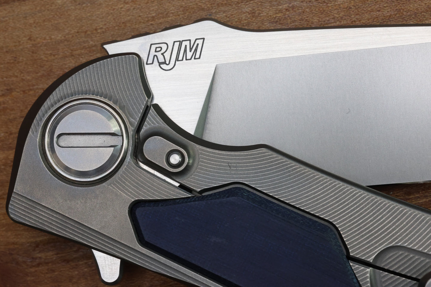 SHIROGOROV "LIMITED EDITION" RJ MARTIN DESIGN DENIM OVERKILL - S90V BLADE - TITANIUM HANDLE W/ JEANS MICARTA INLAYS - SRRBS