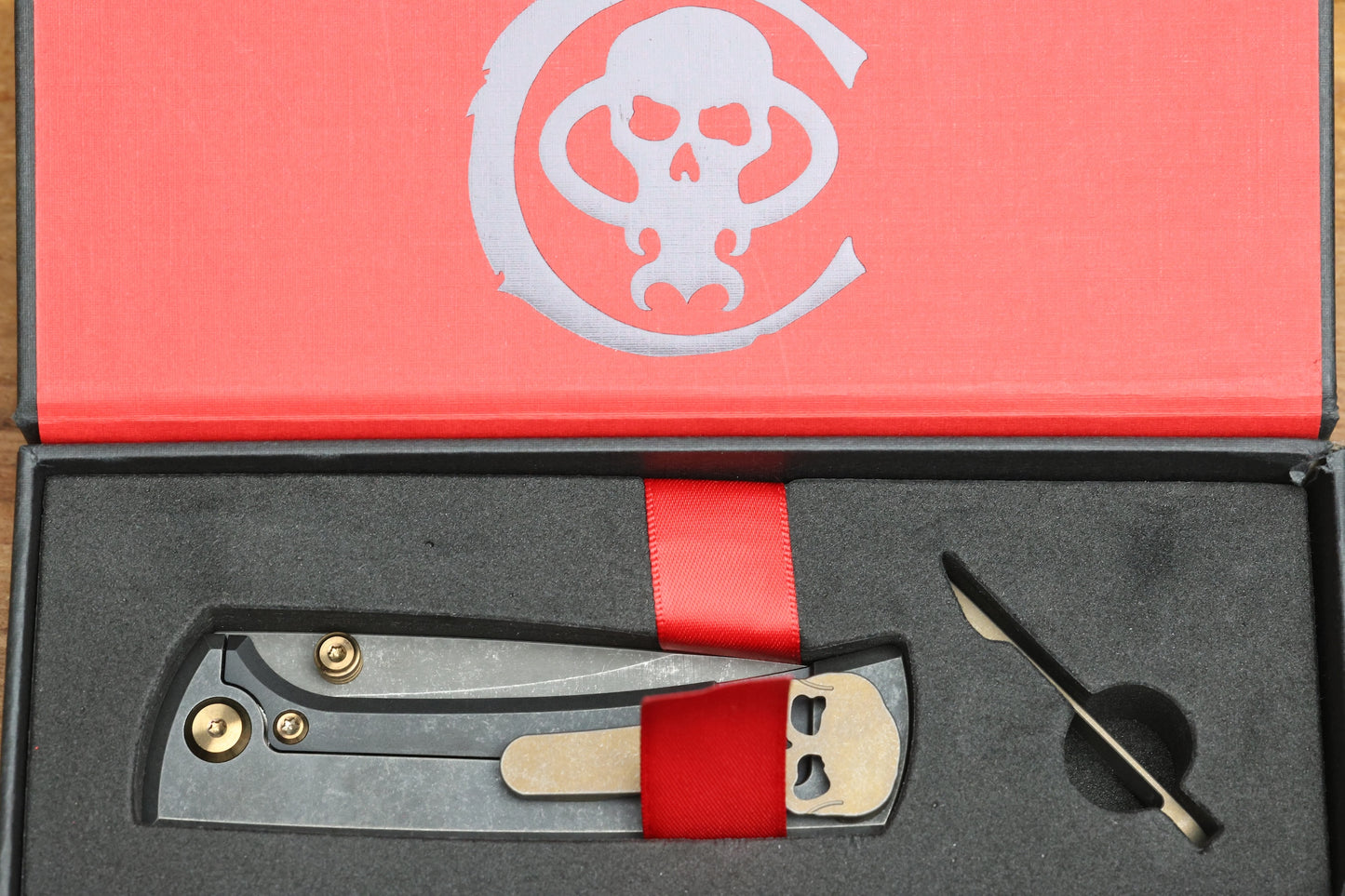 CHAVES KNIVES RCK9 BLACK DRAGON SCALE TITANIUM 3.25" DROP POINT BATTLE FINISH