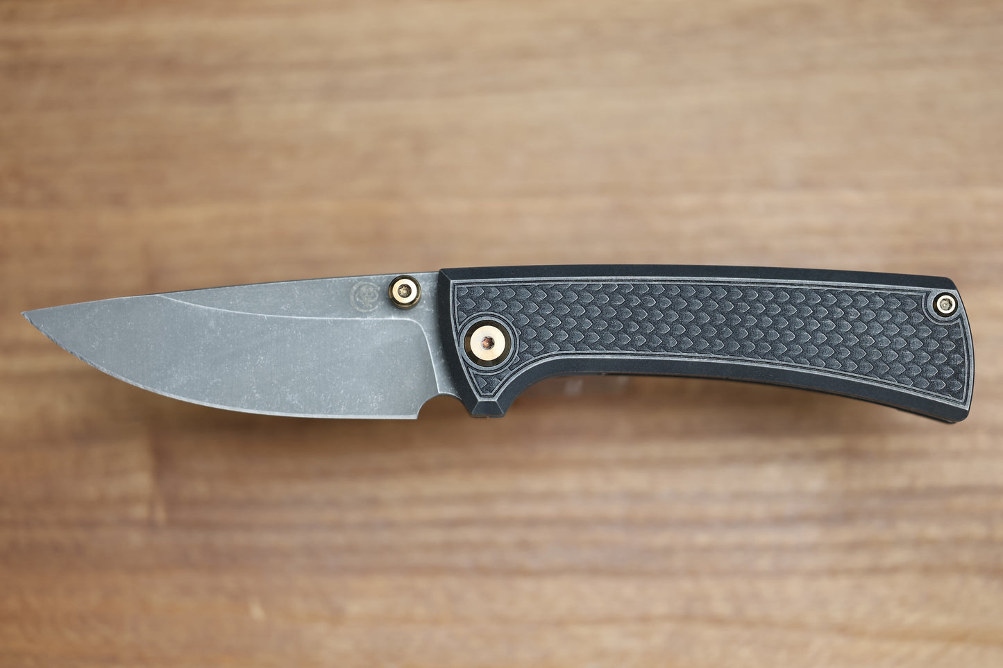 CHAVES KNIVES RCK9 BLACK DRAGON SCALE TITANIUM 3.25" DROP POINT BATTLE FINISH