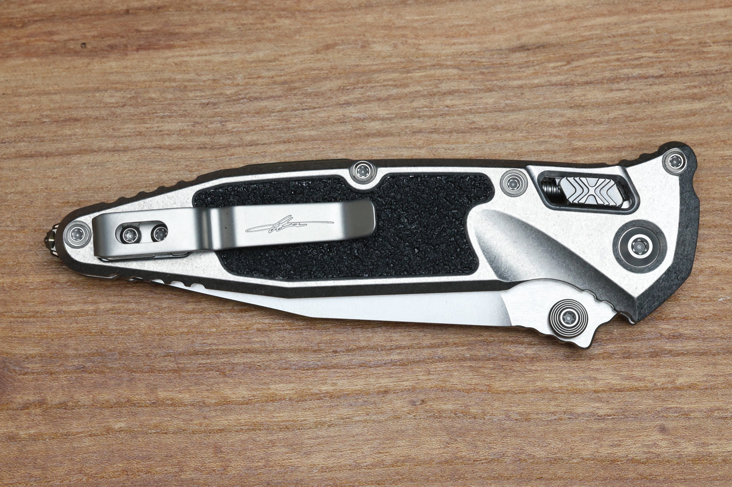 MICROTECH MARFIONE SELECT SOCOM RAM-LOK SPEAR POINT STONEWASH TITANIUM TEXTURED INLAY W/ BRONZE TI ACCENT 160RL-10SMS2