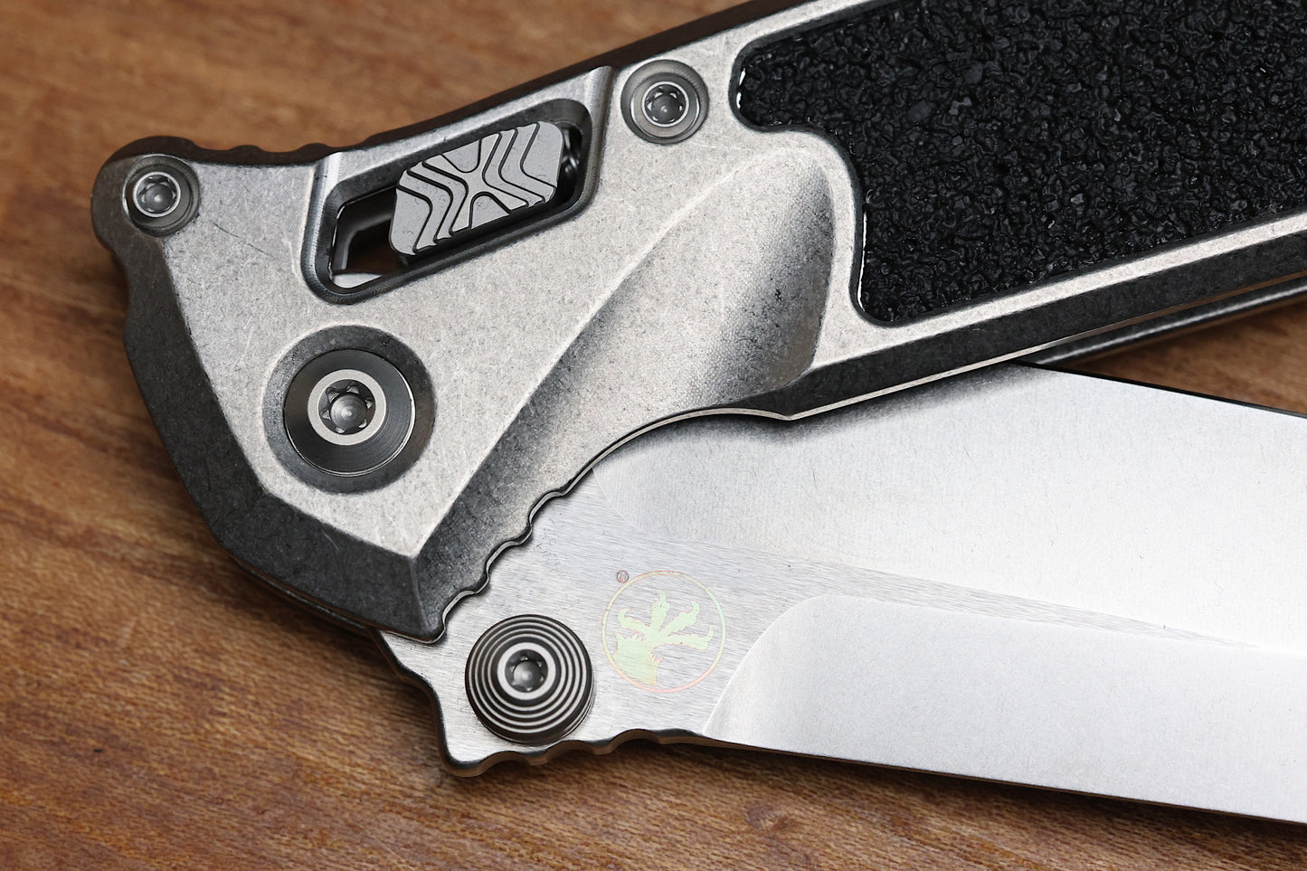MICROTECH MARFIONE SELECT SOCOM RAM-LOK SPEAR POINT STONEWASH TITANIUM TEXTURED INLAY W/ BRONZE TI ACCENT 160RL-10SMS2