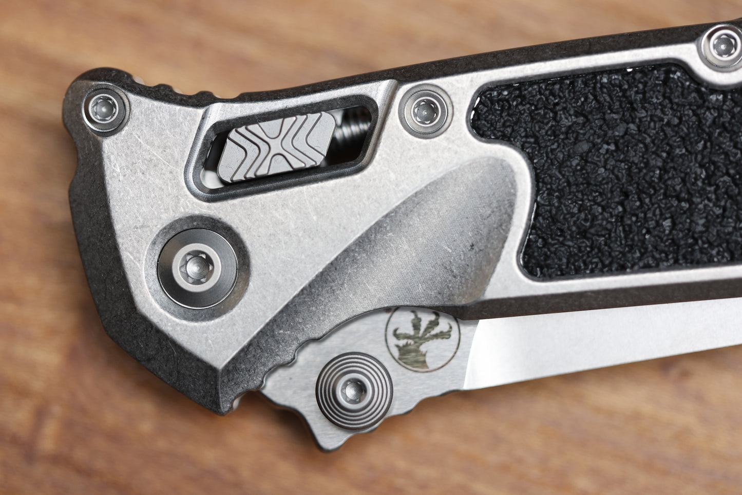 MICROTECH MARFIONE SELECT SOCOM RAM-LOK SPEAR POINT STONEWASH TITANIUM TEXTURED INLAY W/ BRONZE TI ACCENT 160RL-10SMS2